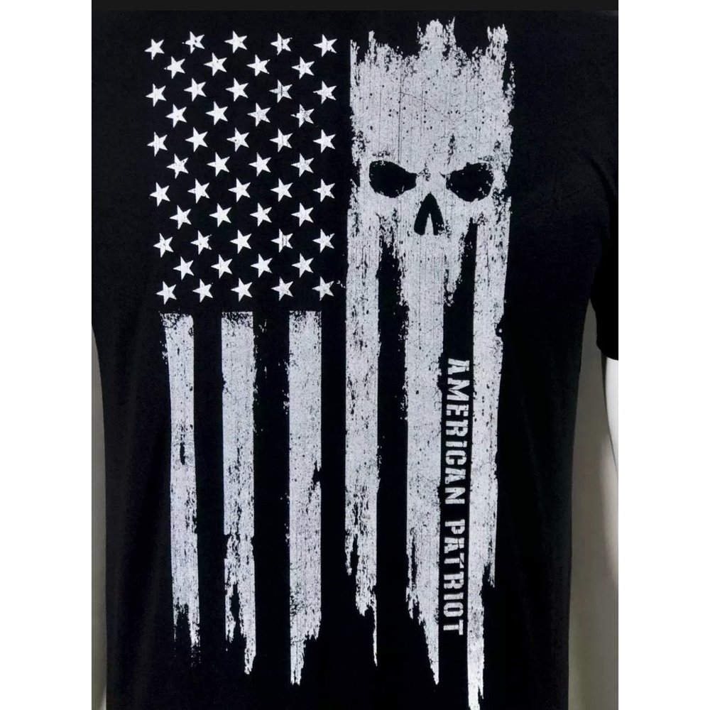 Howitzer Style Men's T-Shirt PATRIOT TORN Black Mi - Picture 6 of 11